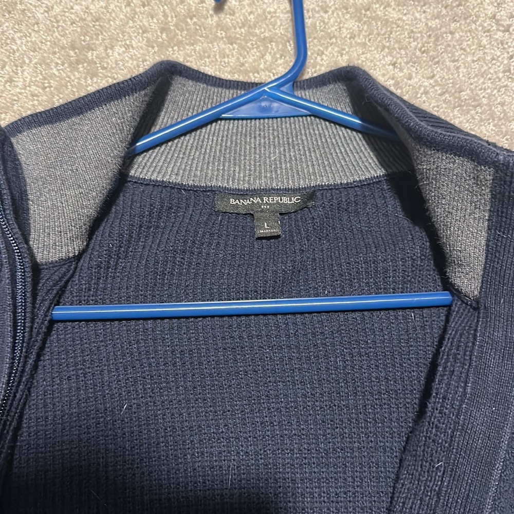Banana Republic Full Zip Navy Blue Sweater - Picture 2 of 4